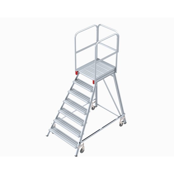 PREMIUM line Mobile Podesttreppe einseitig begehbar, 8 Stufen