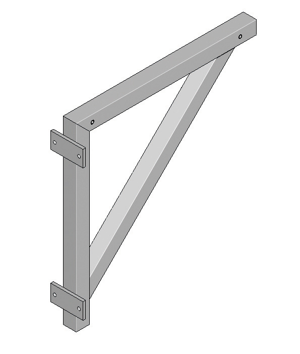 Aluminium-Dreieckskonsole passend für Stufenbreite 600 mm Dreieckskonsole passend für Stufenbreite 600 mm