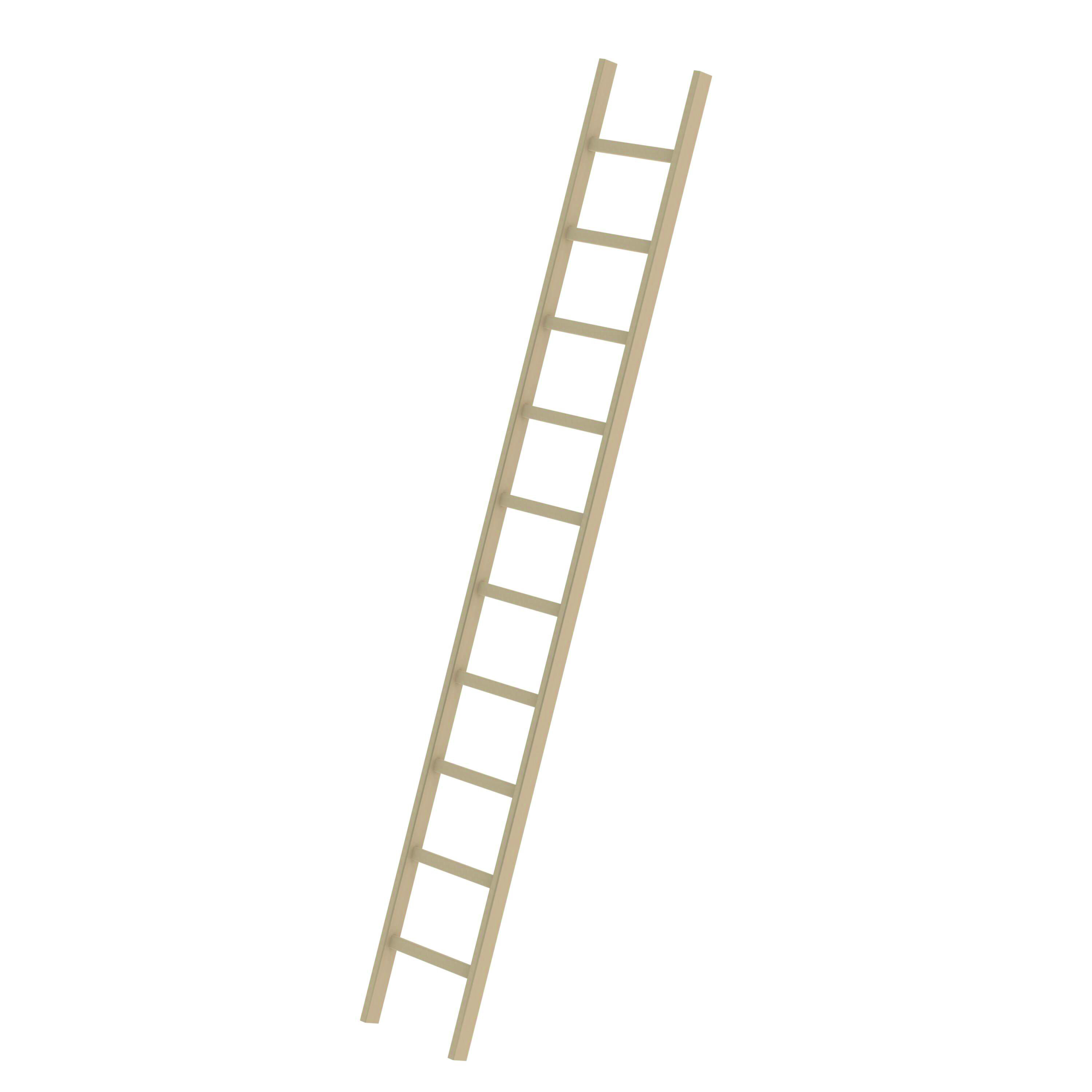 Sprossen-Anlegeleiter, 10 Stufen Sprossen-Anlegeleiter ohne Traverse, 6 Sprossen