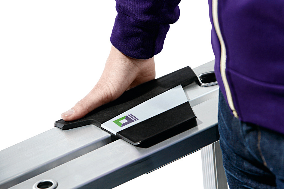 Griffzone Stufen-Stehleiter, einseitig begehbar, mit clip-step R13, 12 Stufen