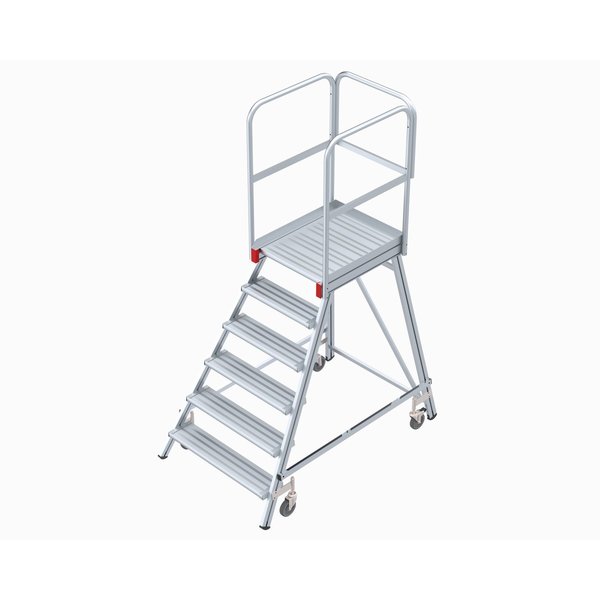 PREMIUM line Mobile Podesttreppe einseitig begehbar, 8 Stufen