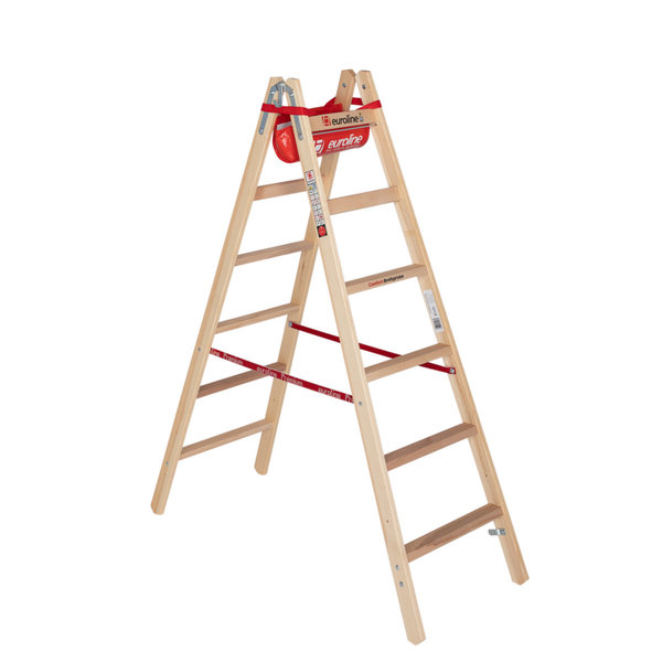 Holz-Sprossenstehleiter, 2 x 3 Sprossen
