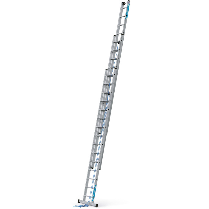 Skyline 3E, Gebördelte Sprossen-Seilzugleiter, 3-teilig, 3x15 Sprossen