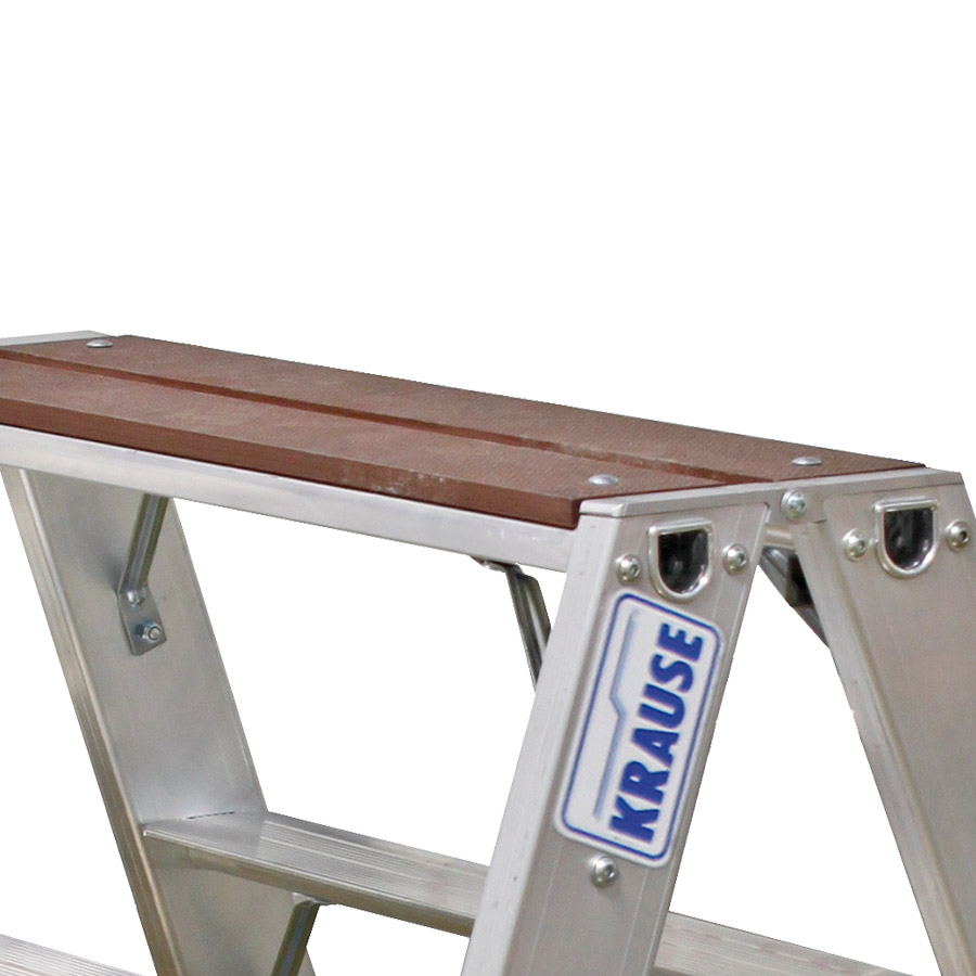 Krause STABILO Doppelleiter mit Holzauflage Arbeitsbock Stehleiter Klappleiter 