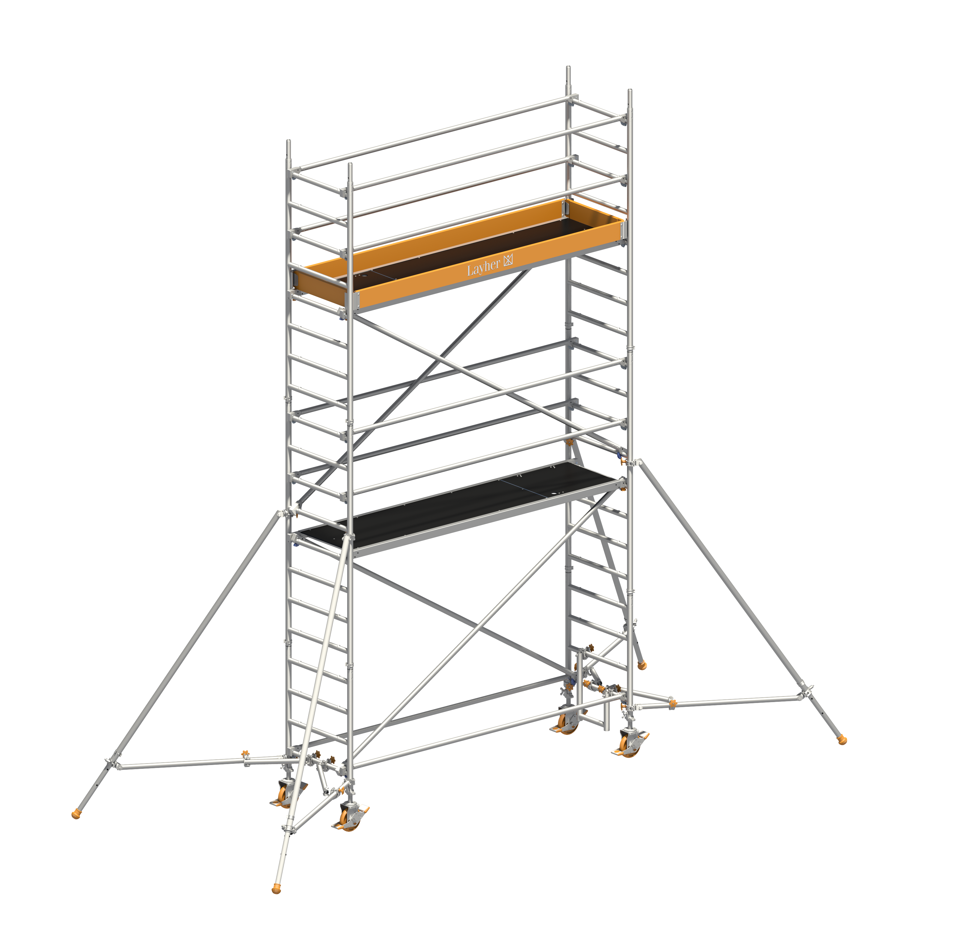 Uni Standard P2, mit Gerüststützen, ausziehbar, Arbeitshöhe 6,20 m