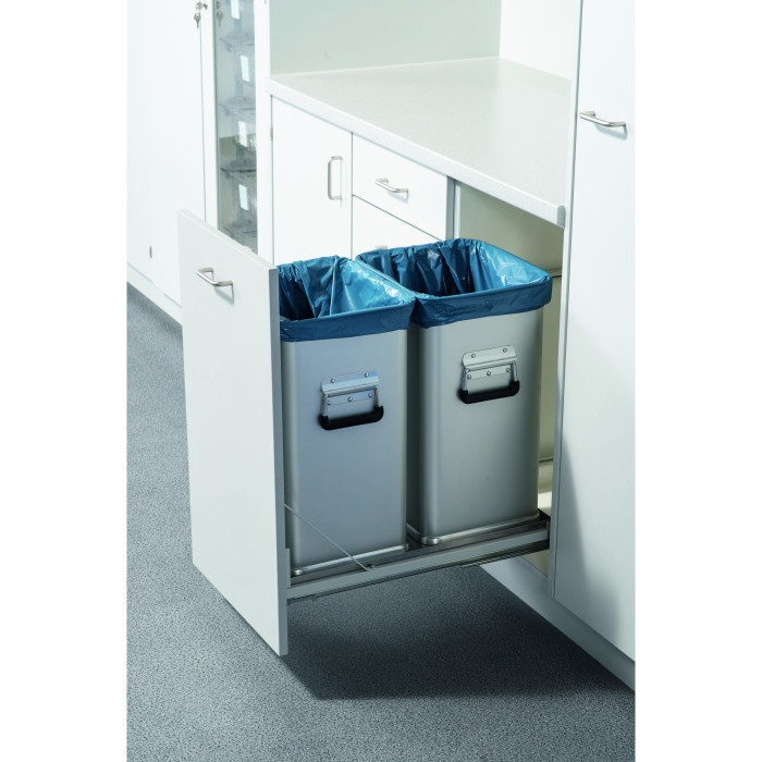 Alu-Abfallsammler; eloxiert, stapelbar, ca. 45l Alu-Abfallsammler; eloxiert, stapelbar, ca. 45l
