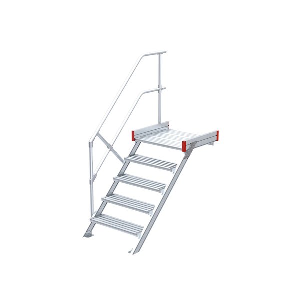 Euroline 45° Podesttreppe, 1000 mm Stufenbreite, 4 Stufen