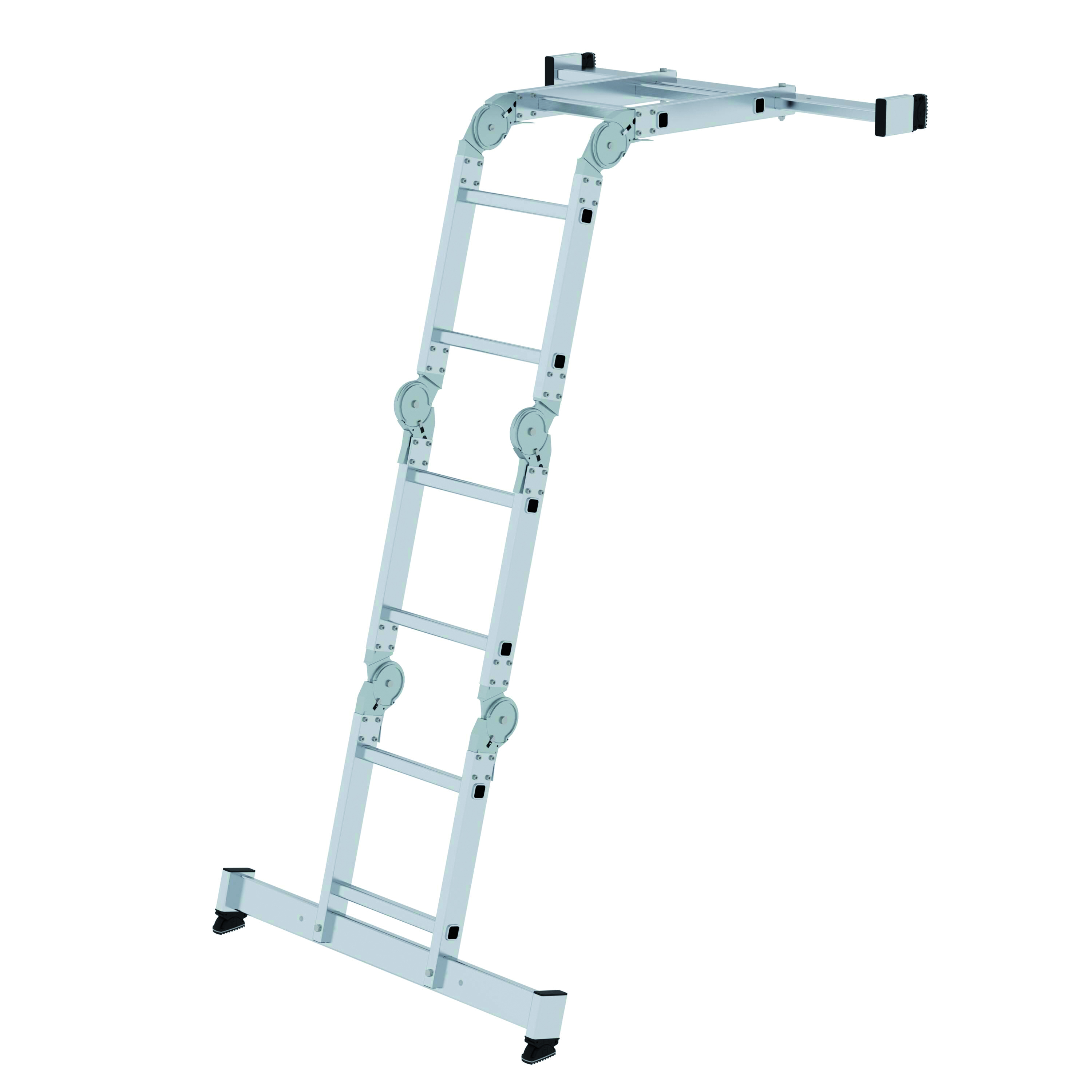 Vielzweckleiter 4-teilig mit nivello®-Traverse Vielzweckleiter 4-teilig mit nivello®-Traverse - 2x2+2x3 Sprossen