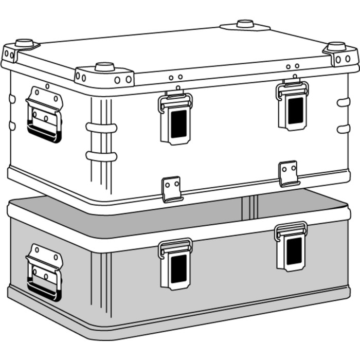 Transportkiste K470 Plus Haubenbehälter - Oberteil 2, Gesamthöhe 730 bzw. 800 mm