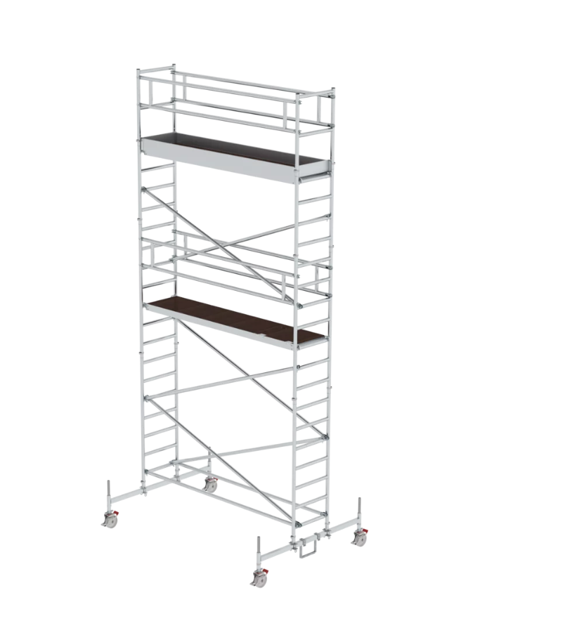 Aluminium-Rollgerüst mit Fahrbalken, Gerüstgröße 0,75 m x 3,00 m, Standhöhe 2,51 m Aluminium-Rollgerüst mit Fahrbalken, Gerüstgröße 0,75 m x 3,00 m, Standhöhe 2,51 m