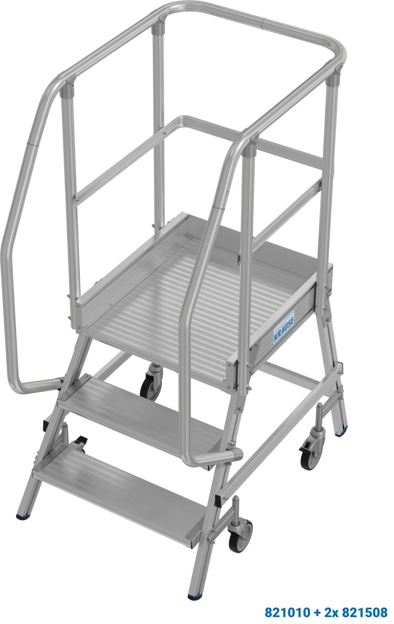STABILO PodestLeiter fahrbar, einseitig begehbar, 3 Stufen inklusive Plattform STABILO PodestLeiter fahrbar, einseitig begehbar, 3 Stufen inklusive Plattform