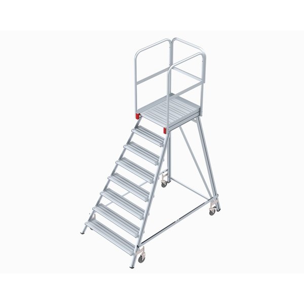 PREMIUM line Mobile Podesttreppe einseitig begehbar, 8 Stufen
