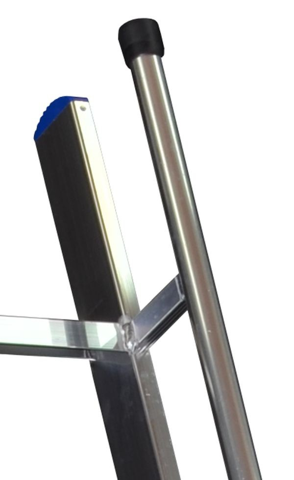 Stufenanlegeleiter "Industrieausführung", 60 cm breit, mit Handlauf, Anti-Rutsch und Befestigungsmaterial, 15 Stufen