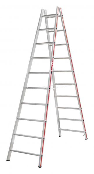 Sprossenstehleiter, beidseitig begehbar - 2x12 Sprossen