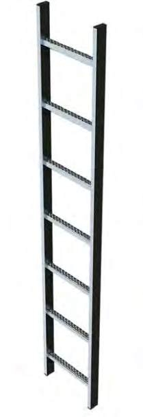 Schachtleiter, Edelstahl V4A, Außenbreite 440 mm
