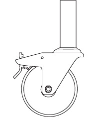 Lenkrolle mit Zapfen Ø = 125 mm