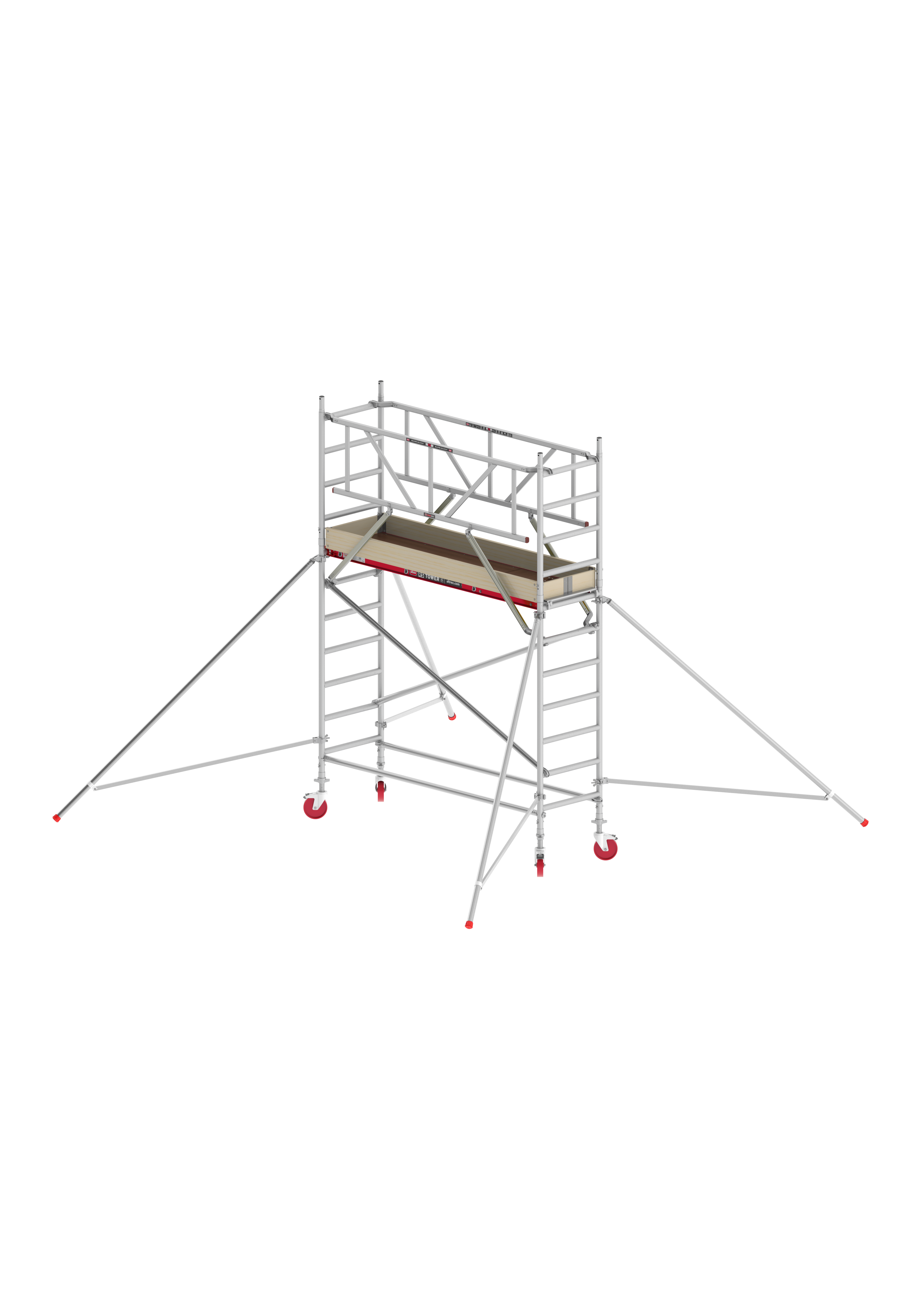 FAHRGERÜST RS Tower 41 schmal - Breit 0,75 m Holz Länge 1,85m Standhöhe 2,20m