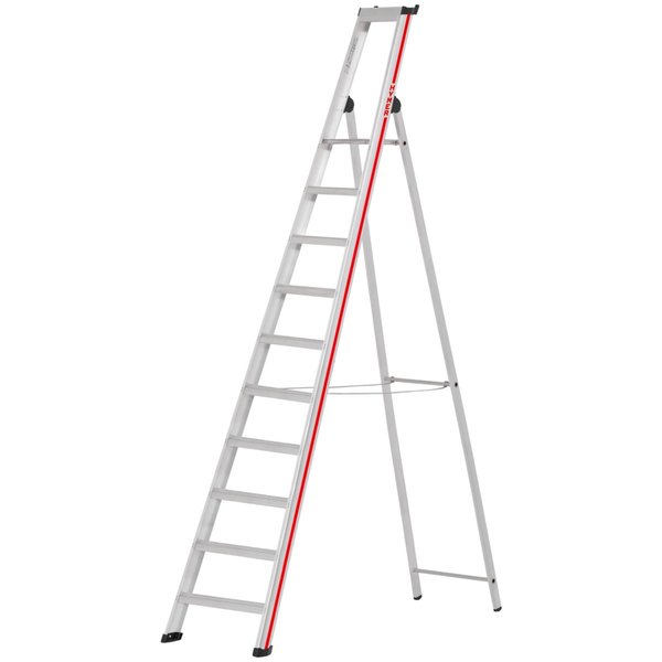 Stufenstehleiter mit Plattform, einseitig begehbar - 8 Stufen