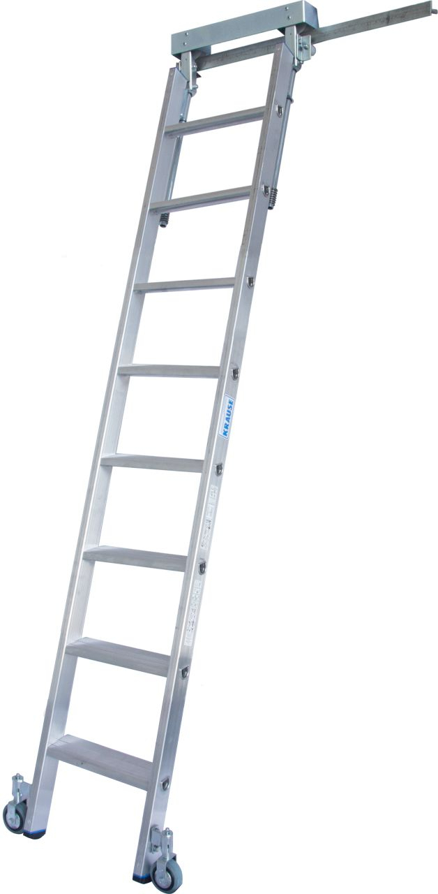 Stufen-Regalleiter für T-Schienenanlage, 8 Stufen Stufen-RegalLeiter für T-Schienenanlage, 7 Stufen