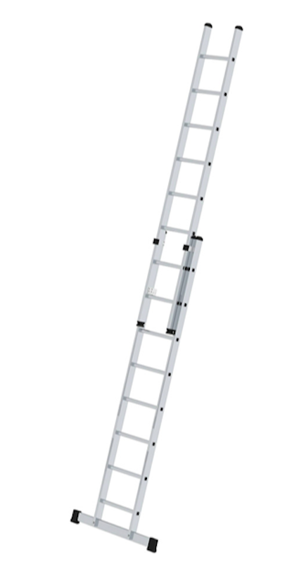 Aluminium-Schiebeleiter 2-teilig mit Standard-Traverse ,  2x8 Sprossen