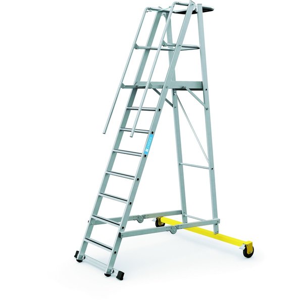 ZAP Safemaster Plus S, gebördelte Plattformleiter, fahrbar, 4 Stufen einschl. Plattform