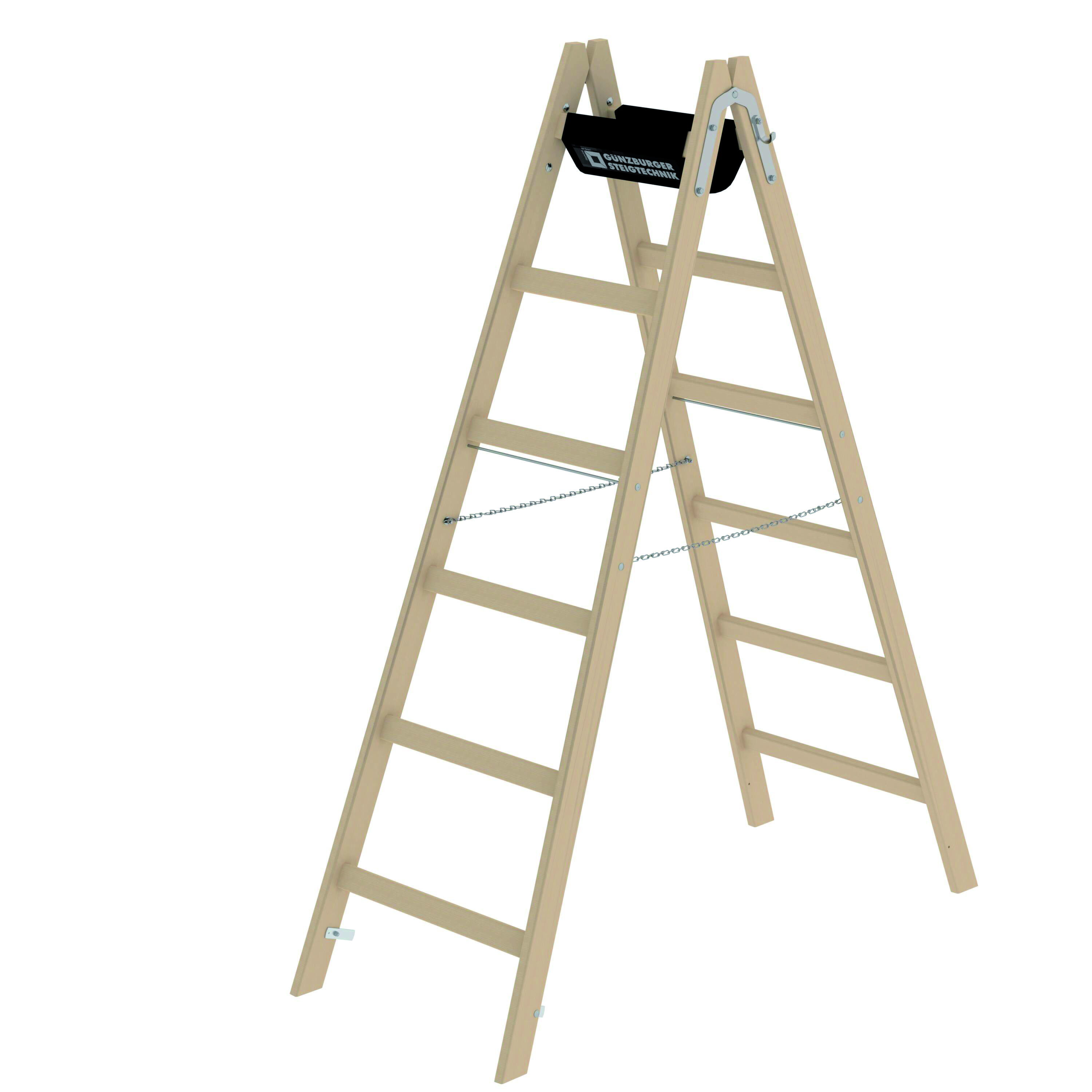 Sprossen-Stehleiter Holz, 2 x 6 Sprossen Sprossen-Stehleiter Holz, 2x4 Sprossen