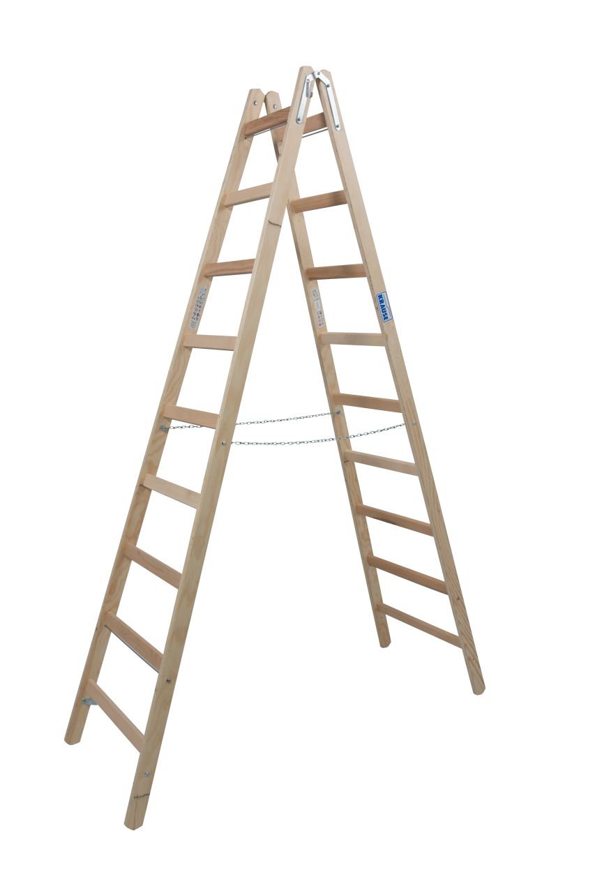 STABILO Sprossen-Doppelleiter (Holz) 2x9 Sprossen