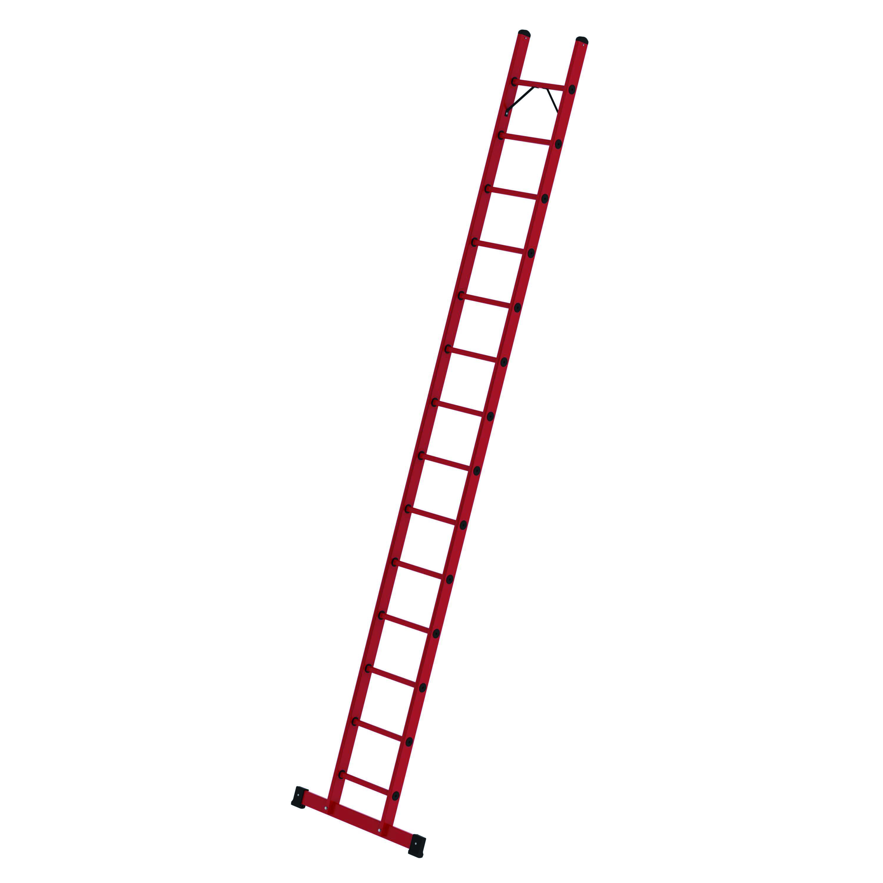 Anlegeleiter mit Standtraverse 14 Sprossen Sprossen-AnlegeleiterGFK mit Traverse 14 Sprossen/Stufen