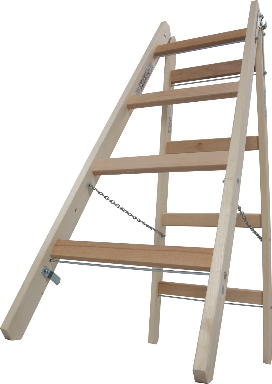Stabilo Sprossen-Doppelleiter (Holz) 2x4 Sprossen