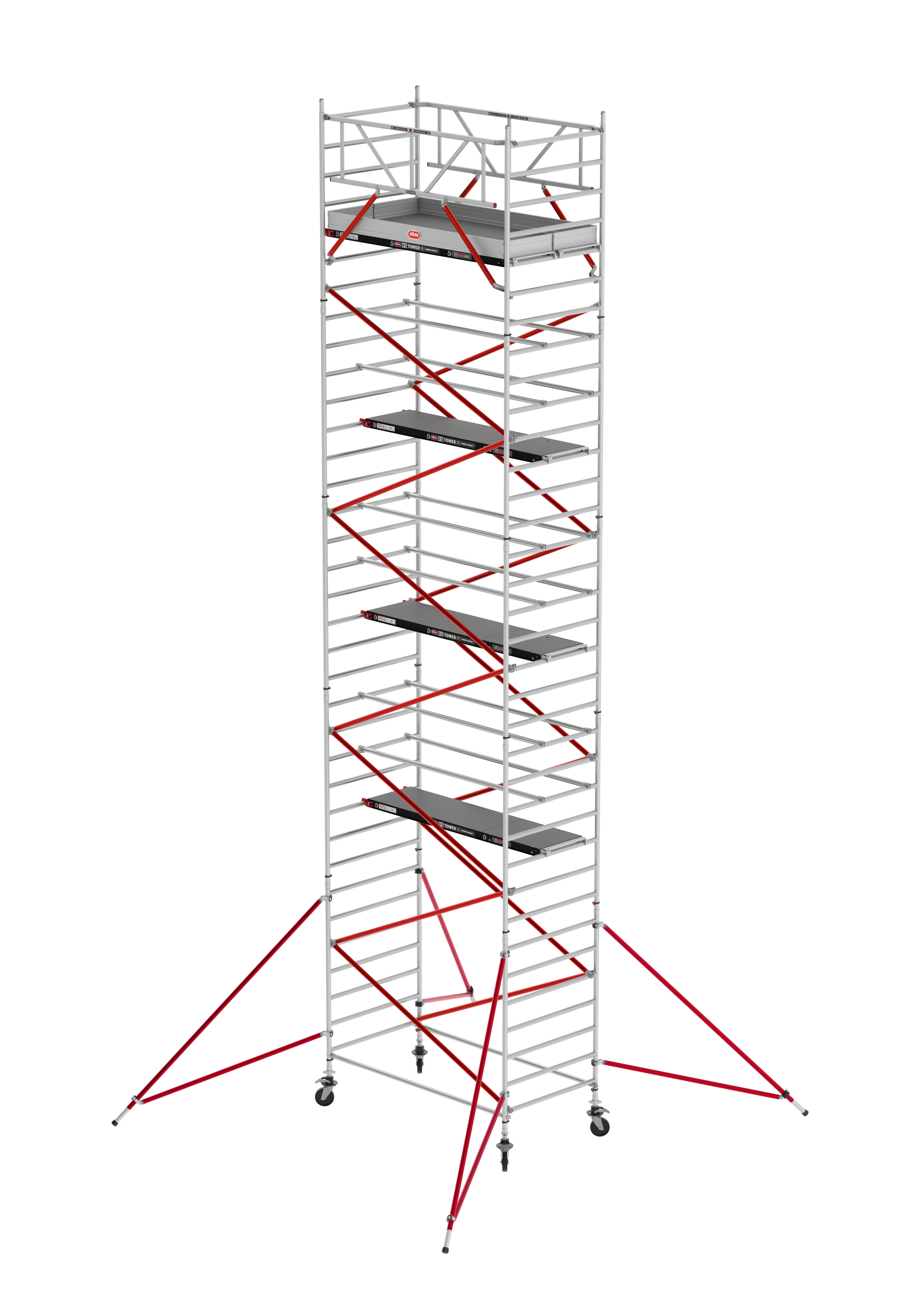 FAHRGERÜST RS TOWER 52 - Breit 1,35 m Fiber-Deck Länge 3,05 m Standhöhe 2,20m