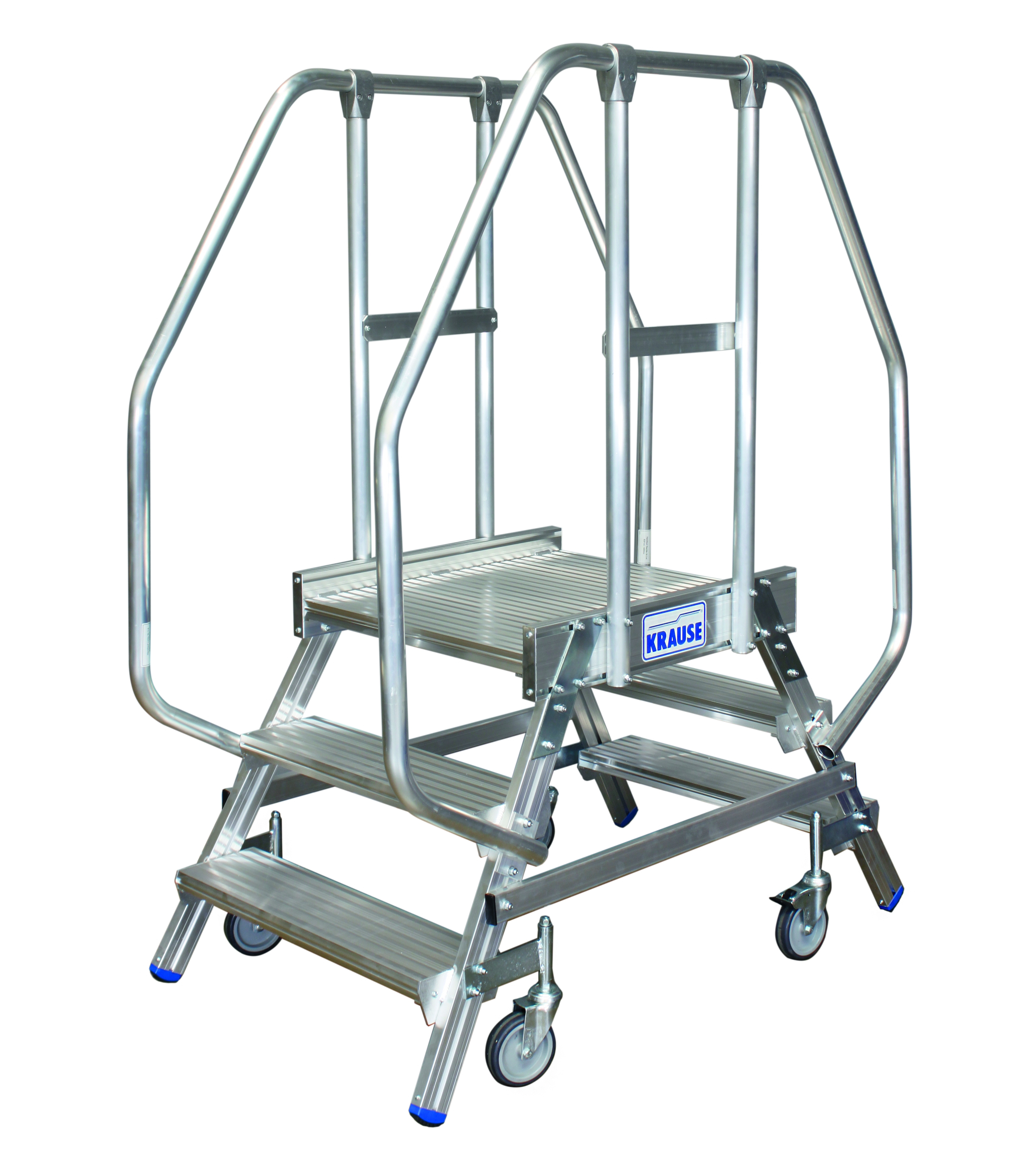 Podestleiter fahrbar, beidseitig begehbar 2x3 Sprossen/Stufen