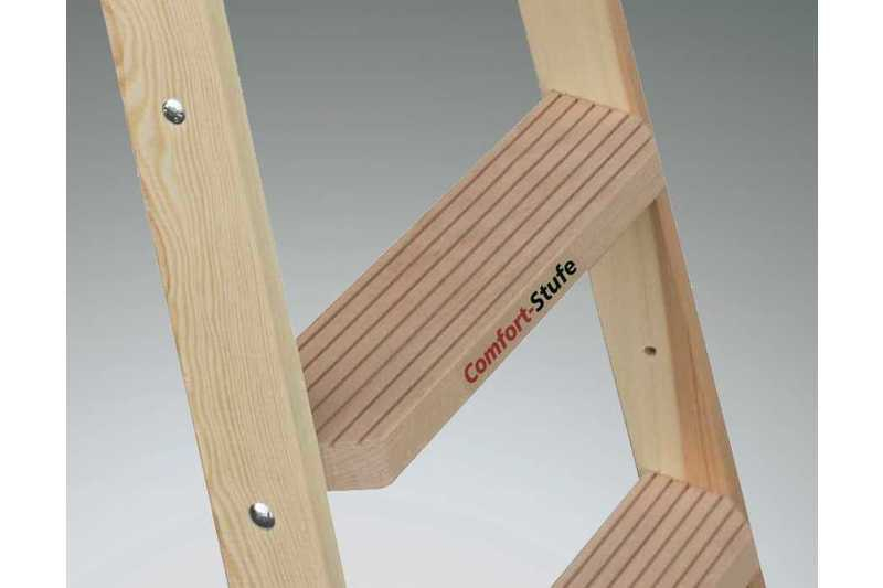 Holz-Comfort-Stufenstehleiter, 2 x 4 Stufen