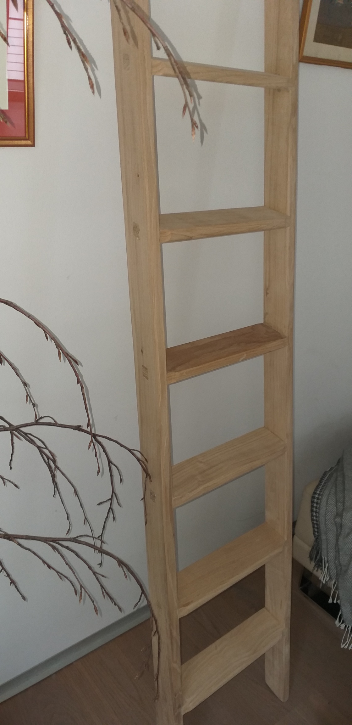Stufenanlegeleiter Eiche natur, 5 Stufen, 1,49 m lang