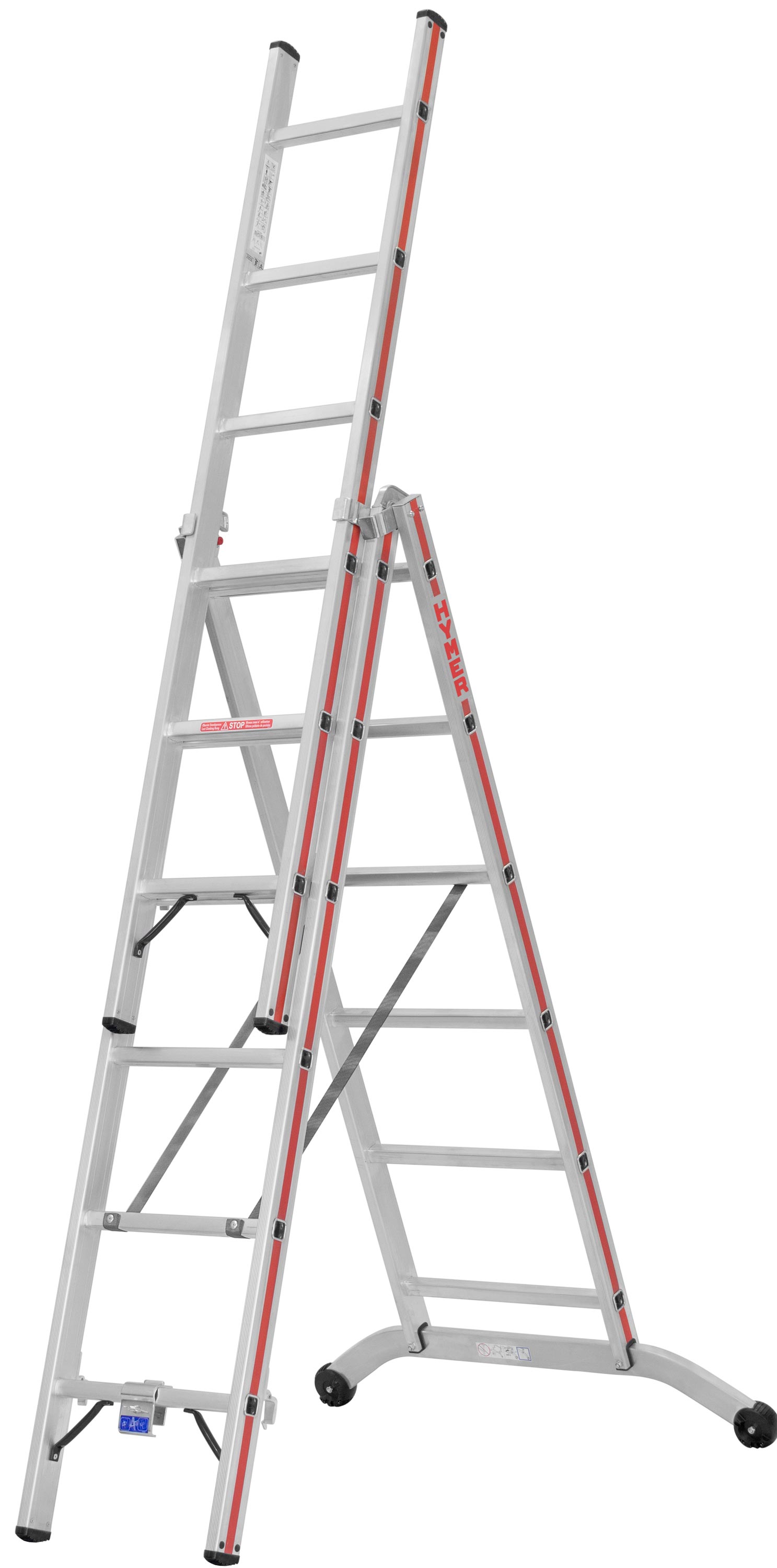 Mehrzweckleiter, dreiteilig - 3x6 Sprossen