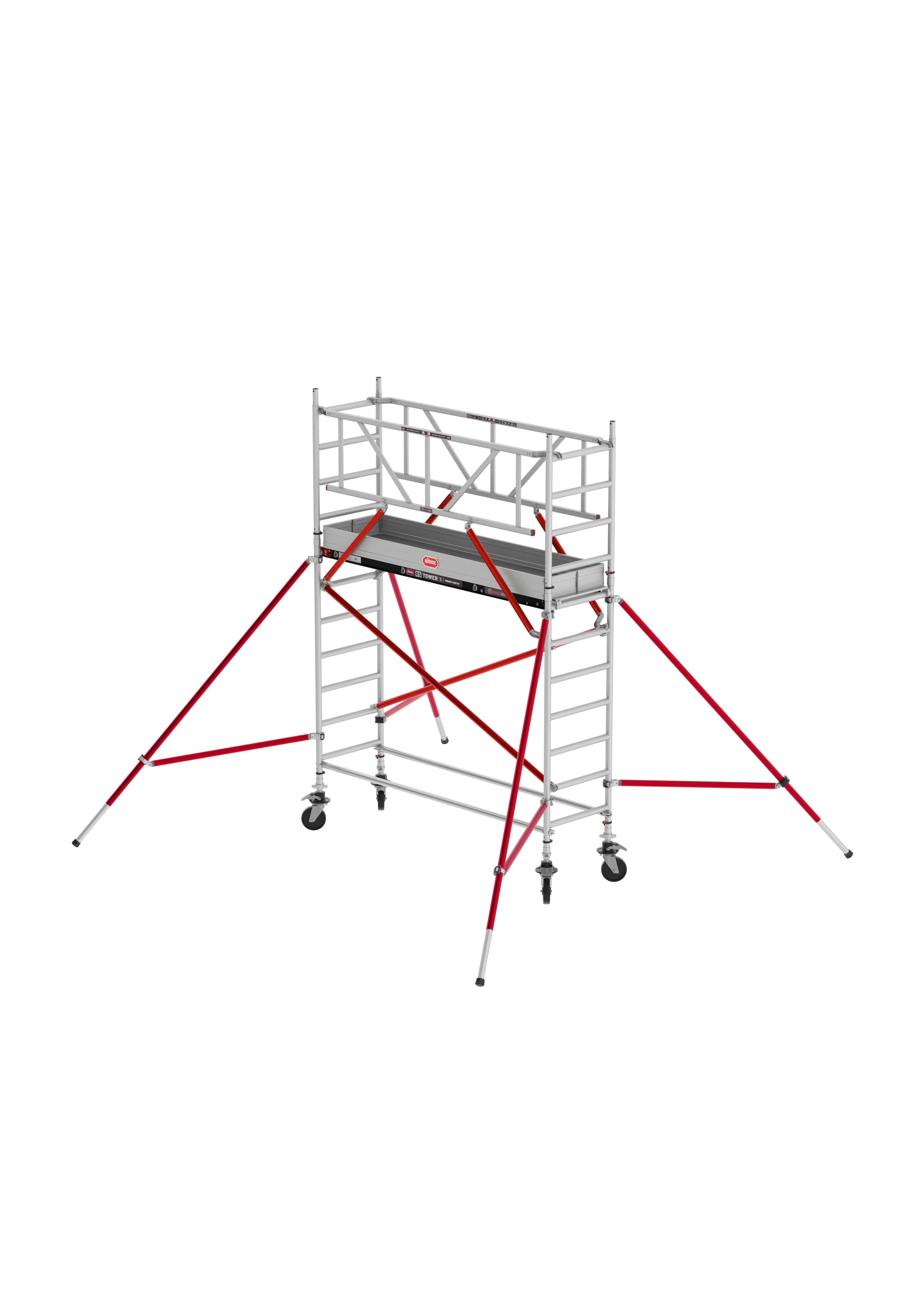 FAHRGERÜST RS TOWER 51 - schmal 0.75 m Fiber-Deck Länge 1,85 m Standhöhe 2,20m