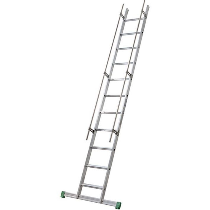 S 15/1, Pro Serie 600 Regaleinhängeleiter  aus Aluminium -mit Traverse (freier Zustand), 11 Stufen