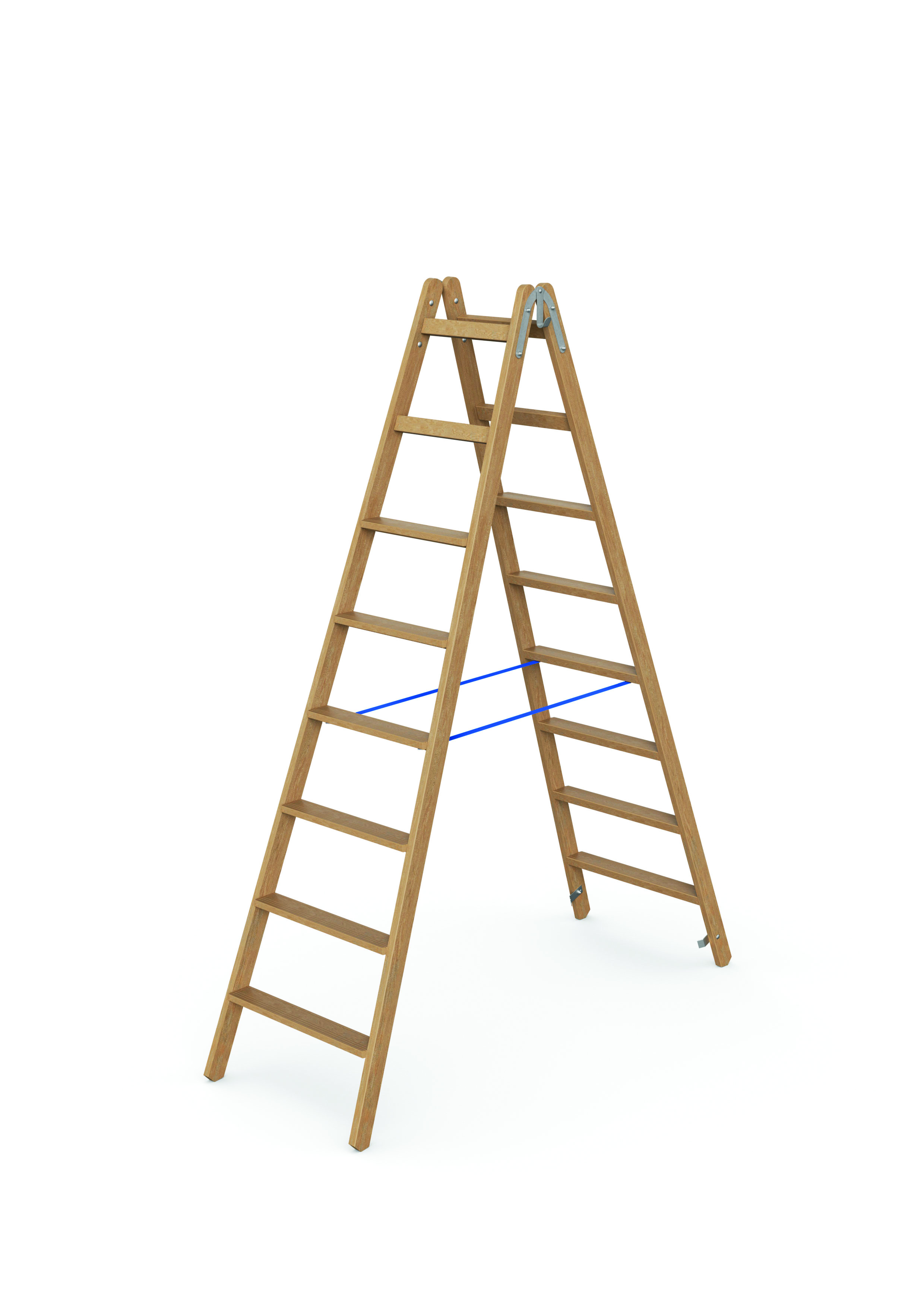 Holz Stufen-Stehleiter 2x4 Stufen Holz Stufen-Stehleiter 2x4 Stufen