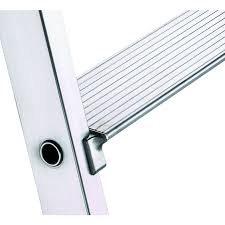 Gebördelte Stufen-Holm-Verbindung Nova B, Gebördelte Stufen-Stehleiter, beidseitig begehbar, 2x6 Stufen