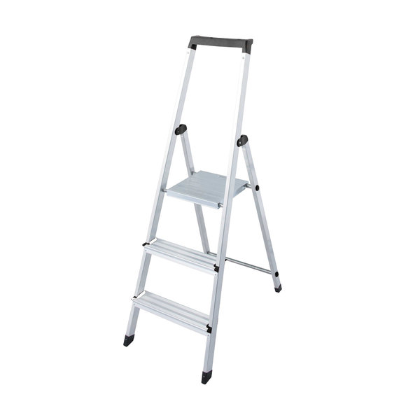 DIY Alu-Haushaltsleiter mit Sicherheitsbrücke, 3 Stufen