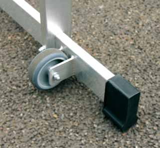 Aluminium-Podesttreppe, einseitig begehbar,  fahrbar, 4 Stufen