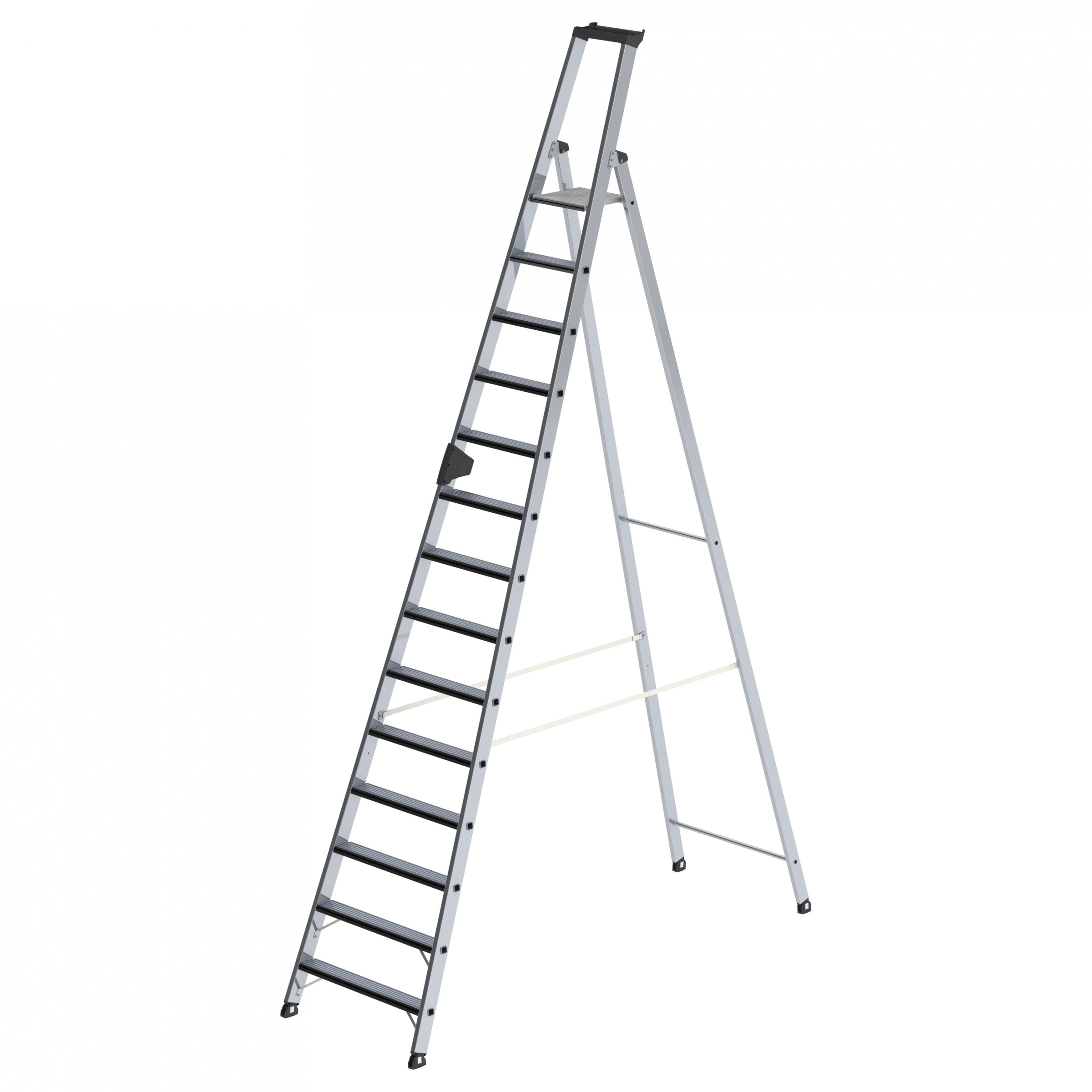 Stufen-Stehleiter, einseitig begehbar, mit relax step® ,14 Stufen Stufen-Stehleiter einseitig begehbar mit relax step®, 6 Stufen