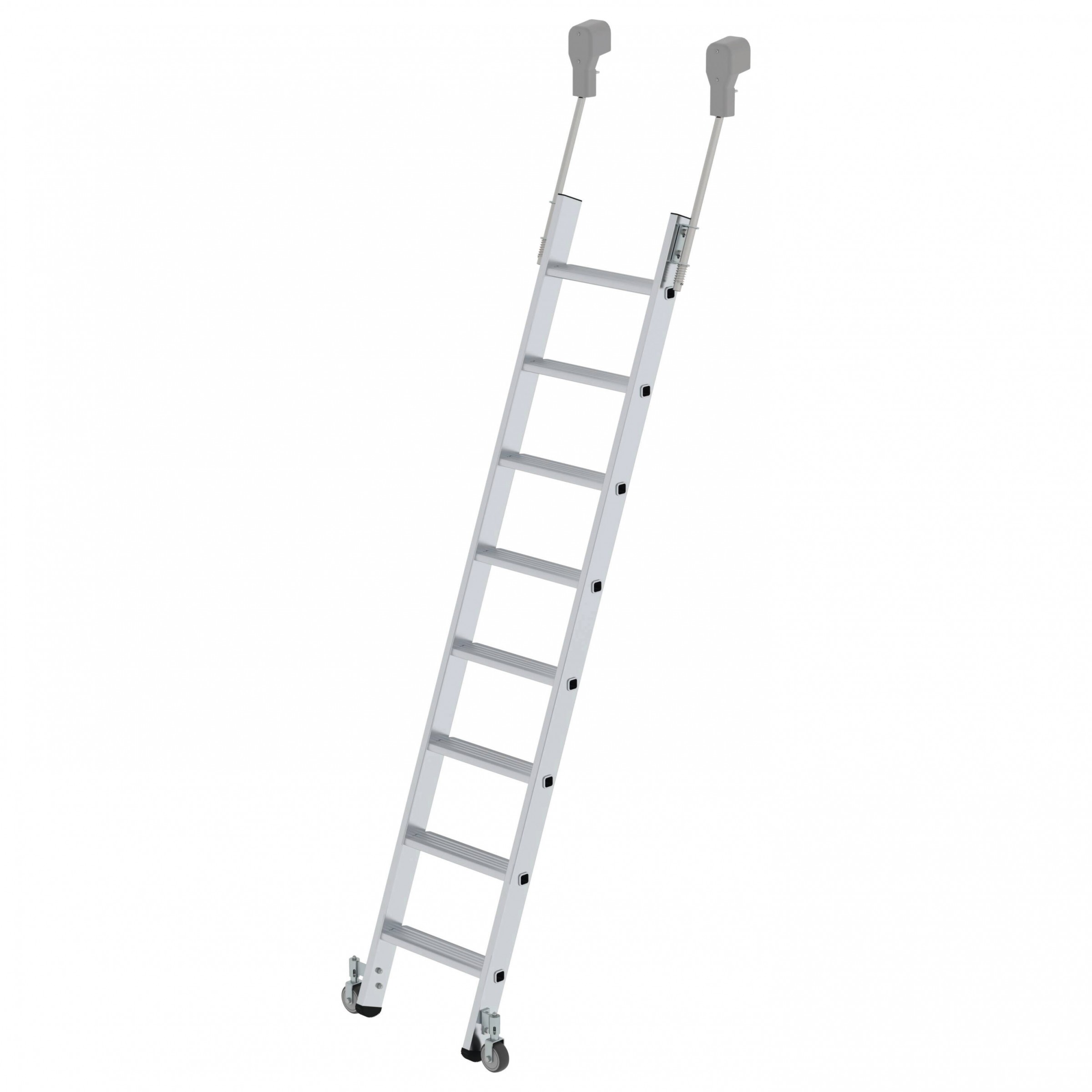 Aluminium-Regalleiter, fahrbar, 10 Stufen Aluminium-Regalleiter, fahrbar, 10 Stufen