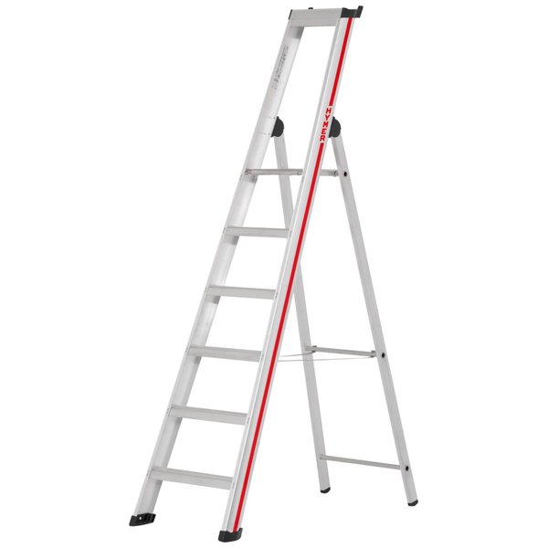 Stufenstehleiter mit Plattform, einseitig begehbar - 8 Stufen