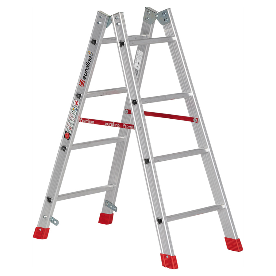 PREMIUM line Alu-Sprossenstehleiter, 2 x 4 Sprossen
