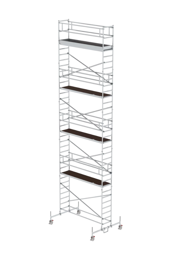 Aluminium-Rollgerüst mit Fahrbalken, Gerüstgröße 0,75 m x 3,00 m, Standhöhe 2,51 m Aluminium-Rollgerüst mit Fahrbalken, Gerüstgröße 0,75 m x 3,00 m, Standhöhe 2,51 m