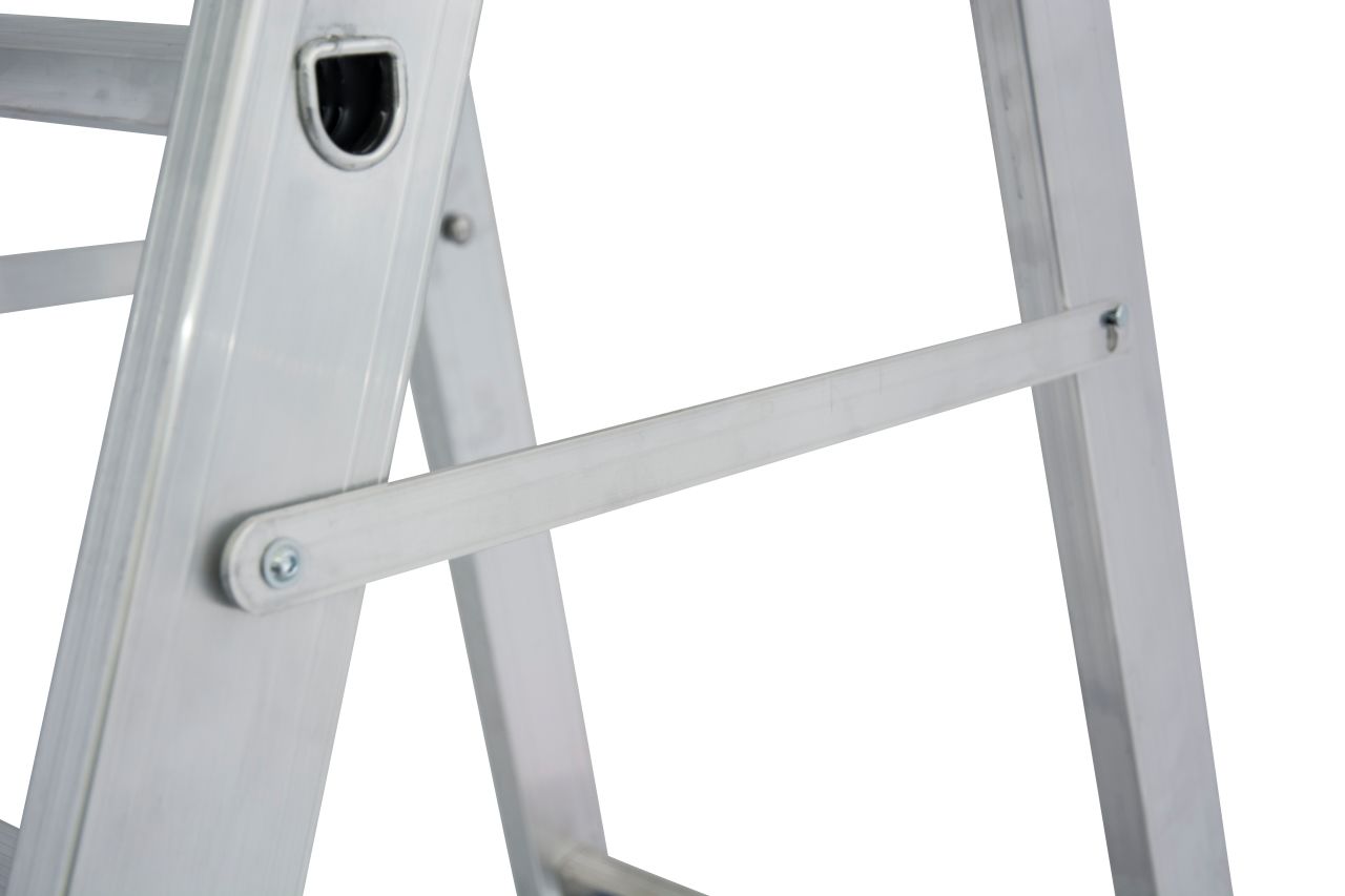 STABILO Stufen-Stehleiter, fahrbar mit Traverse 6 Stufen