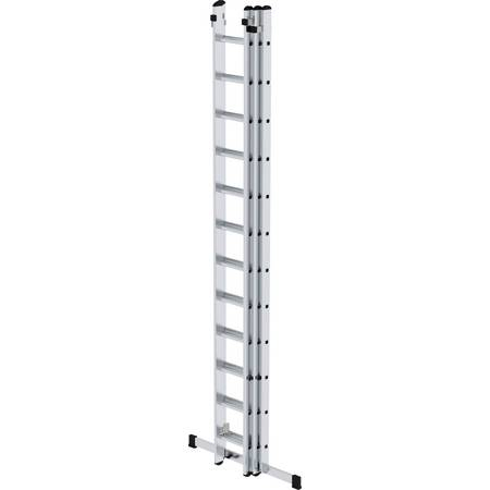 Aluminium-Schiebeleiter 3-teilig mit Standard-Traverse, 3x12 Sprossen Aluminium-Schiebeleiter 3-teilig mit Standard-Traverse - 3x8 Sprossen