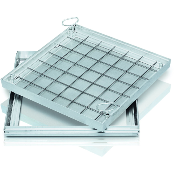 Schachtabdeckung, lichtes Schachtmaß 600 x 600 mm, Aluminium