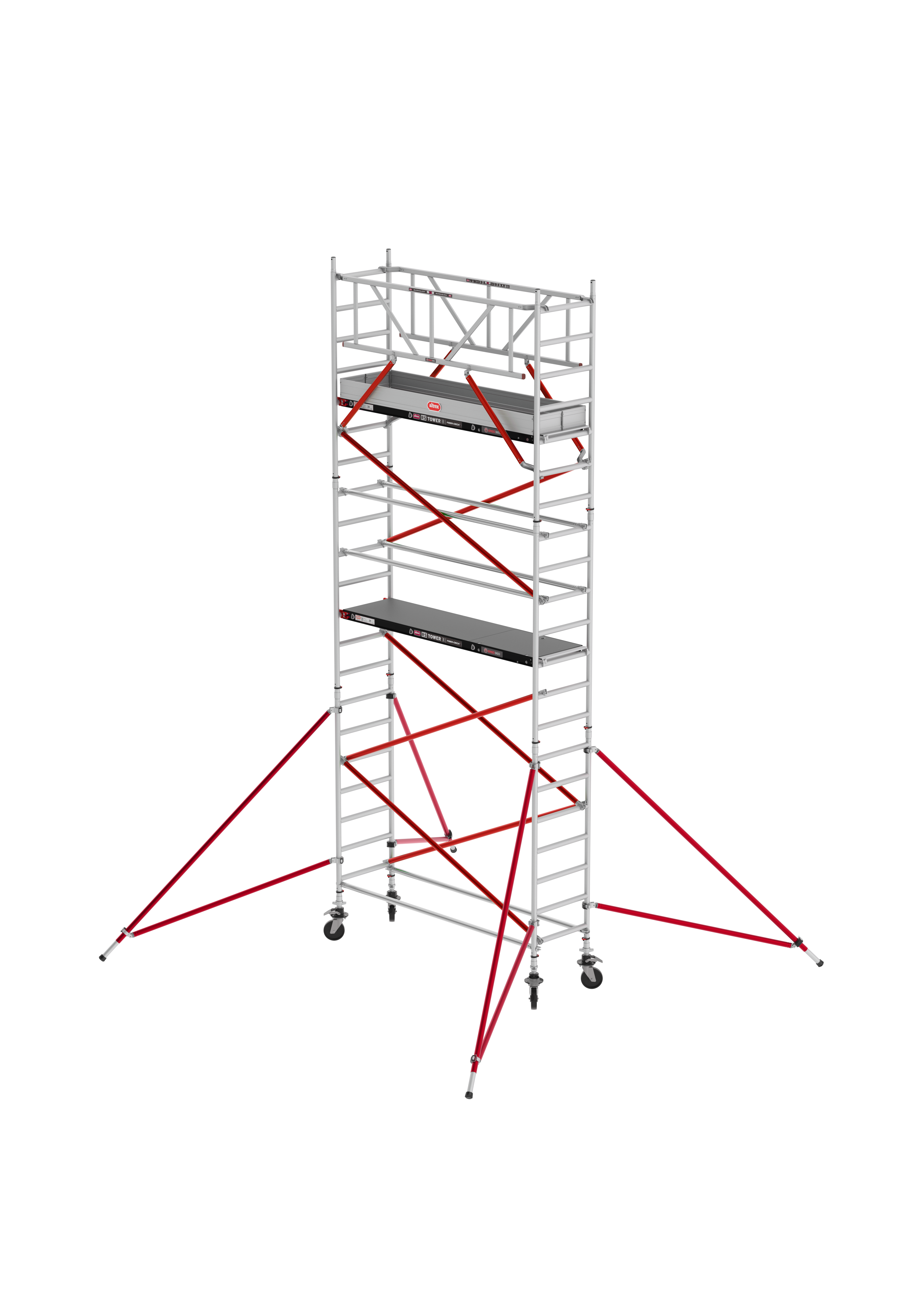 FAHRGERÜST RS TOWER 51 - schmal 0.75 m Fiber-Deck Länge 1,85 m Standhöhehöhe 3,20m