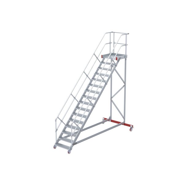 Nr. 513 Wartungsbühne, Steigwinkel 45°, Stufenbreite 600 mm, 15 Stufen